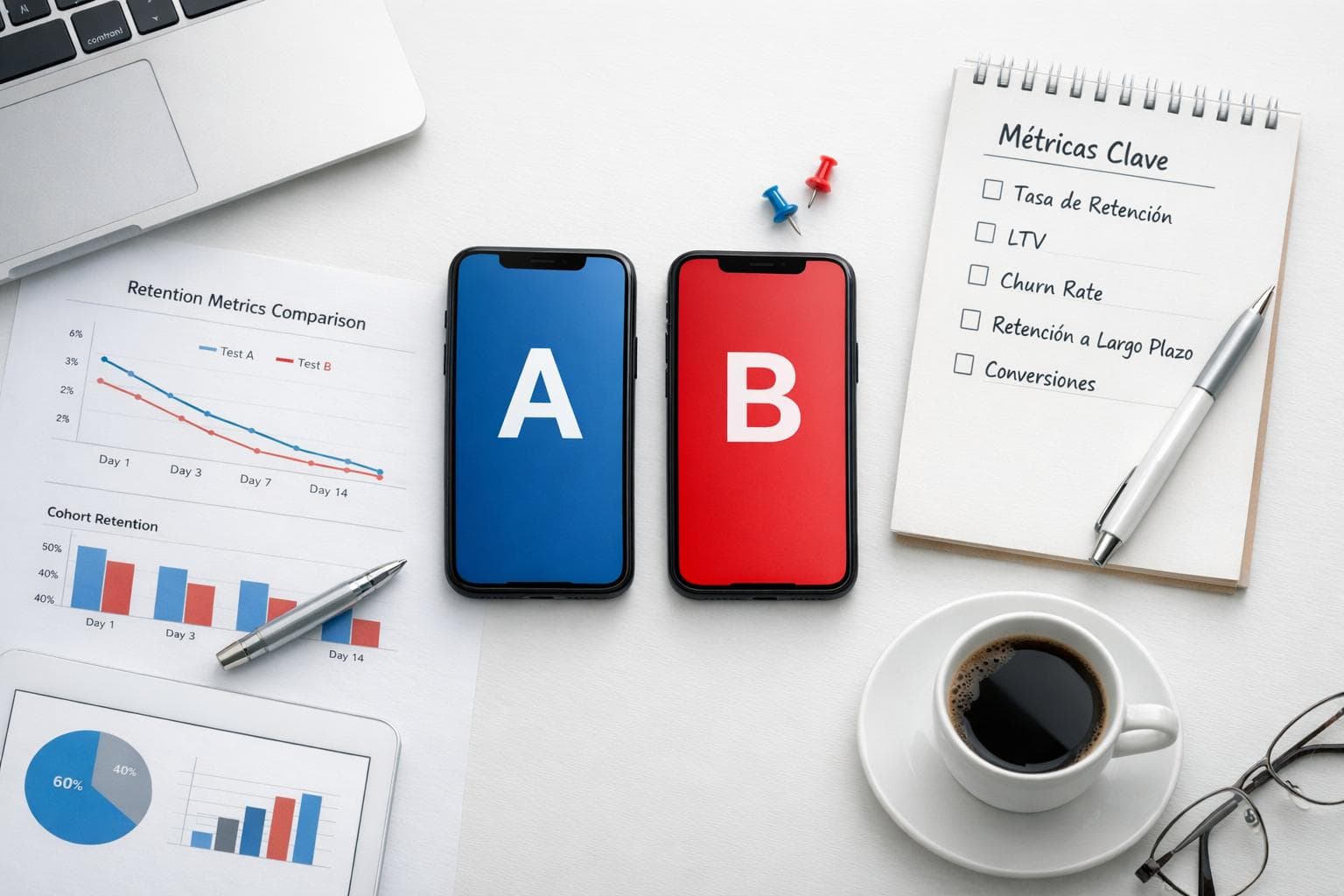 5 métricas clave para A/B testing en retención