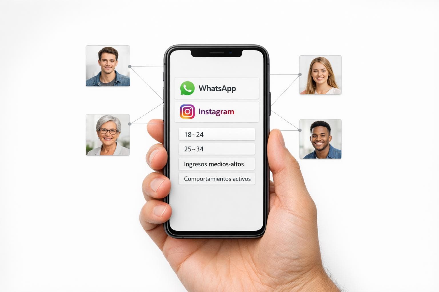 Segmentación demográfica para WhatsApp e Instagram