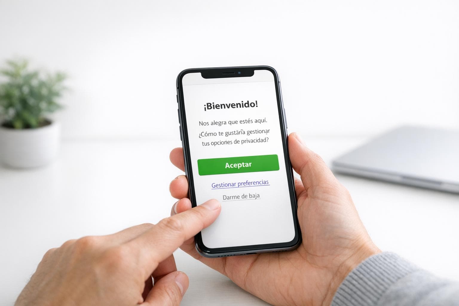 Cómo gestionar el consentimiento en mensajes de bienvenida