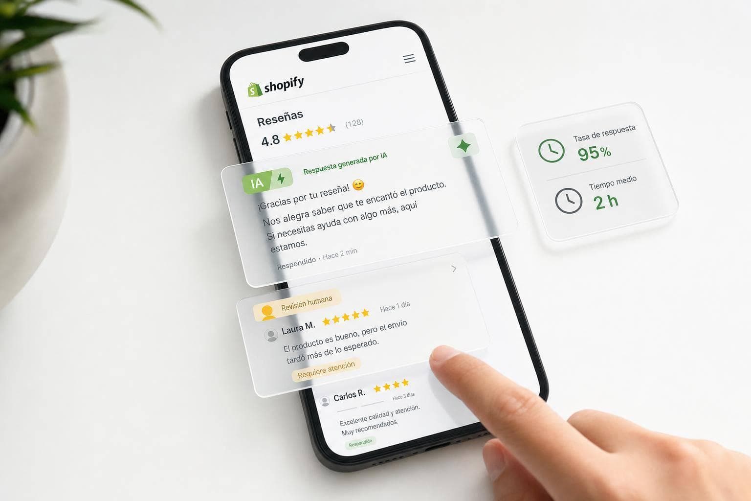 Cómo responder reseñas con IA en Shopify