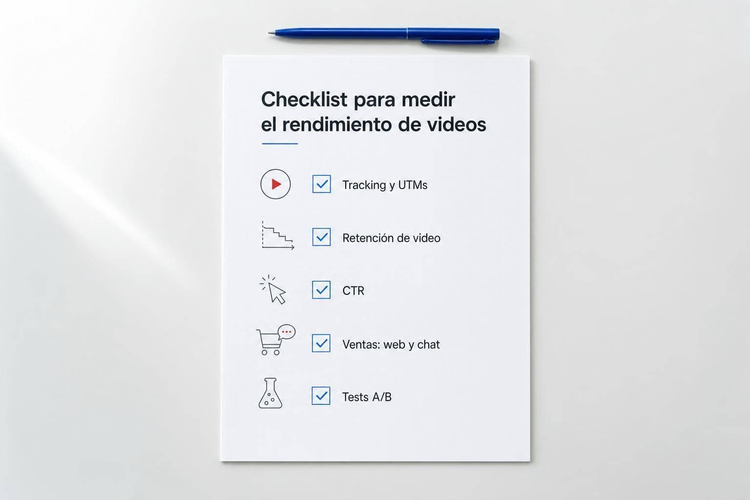 Checklist para medir el rendimiento de videos