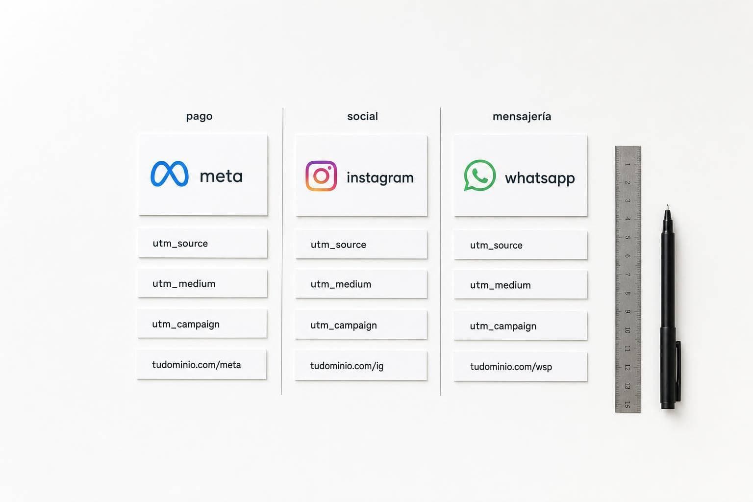 UTM para Meta, WhatsApp e Instagram: guía