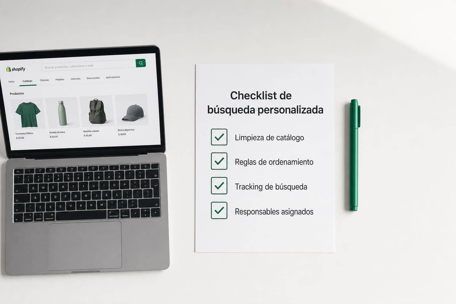 Checklist de búsqueda personalizada para Shopify