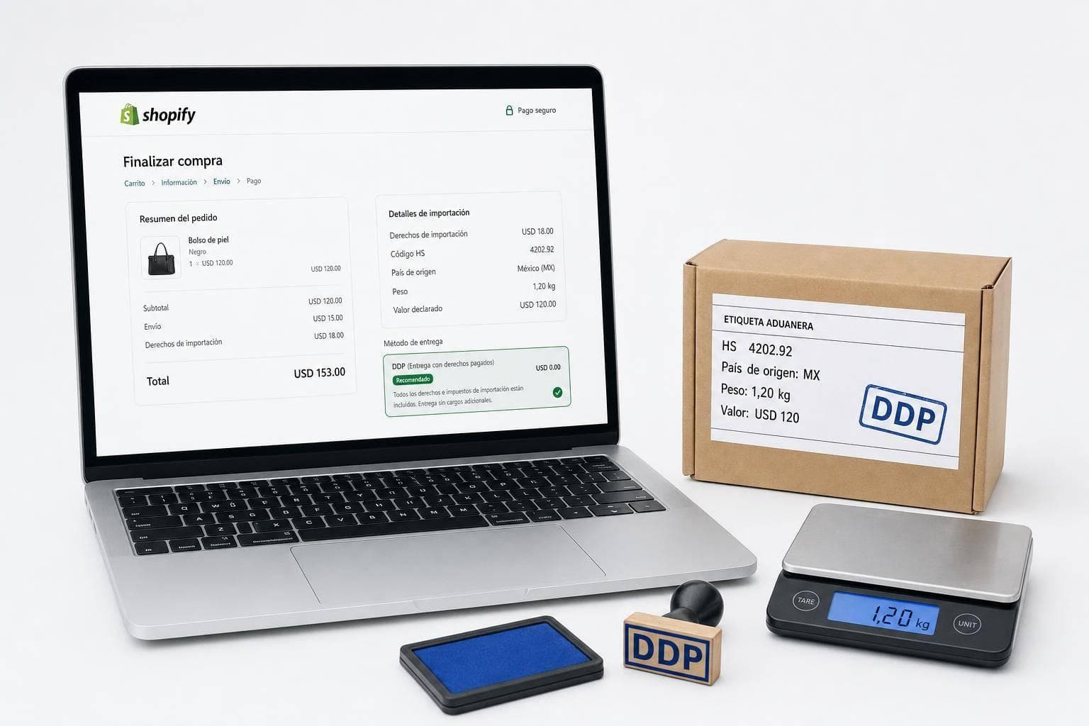 Integración de impuestos de importación con Shopify