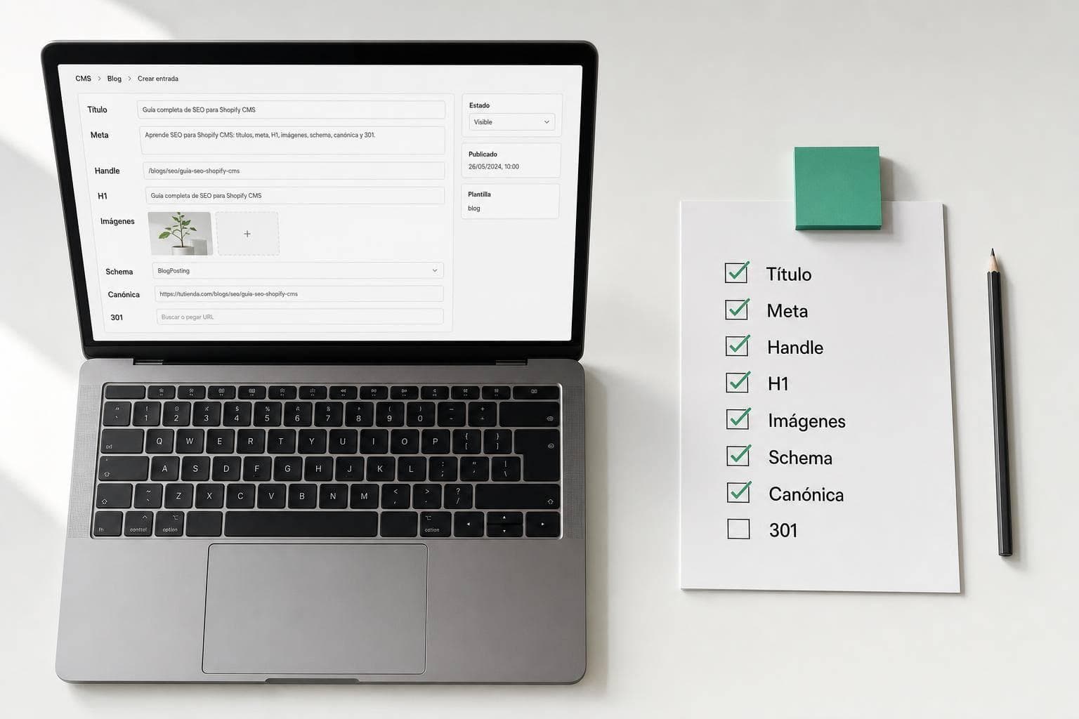 Checklist SEO para Shopify CMS