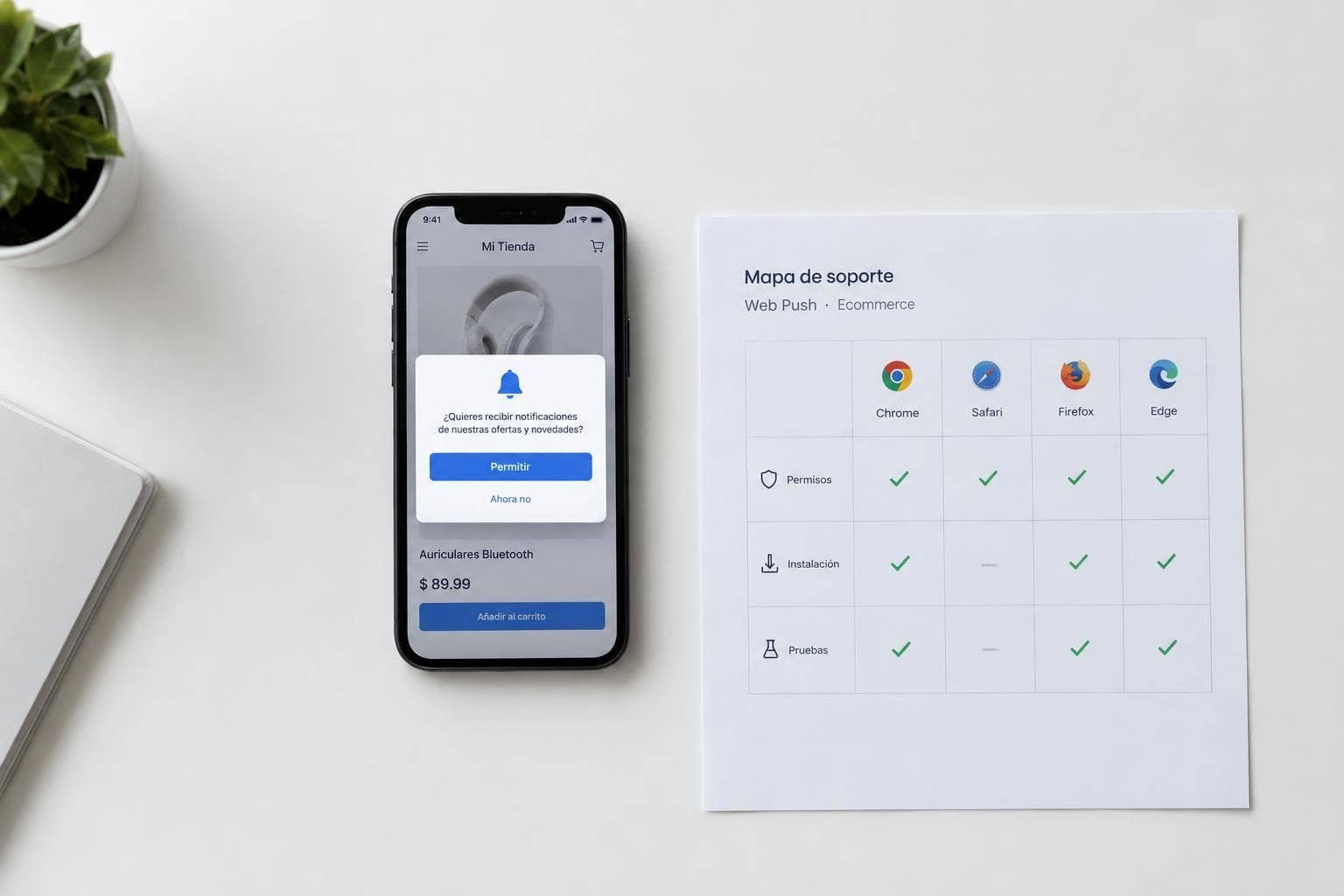 Web Push para ecommerce: mapa de soporte